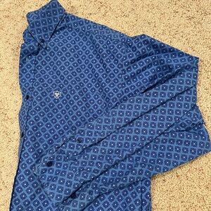 Blue Ariat Button-Up Shirt